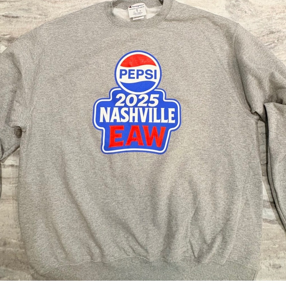 Champion Pepsi 2025 Nashville EAW Sweatshirt XL Grey Crewneck Pullover NEW NWOT